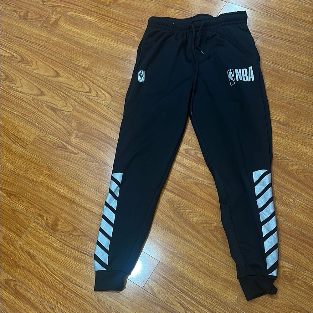 NBA Black Sweatpants with Tapered Leg Design